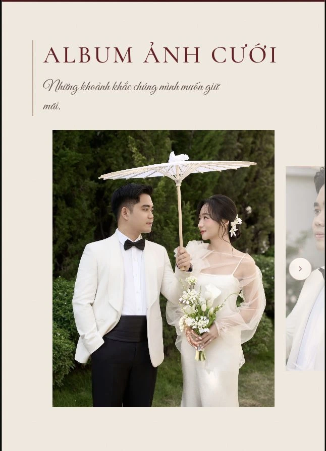 Album ảnh cưới — Khách thấy ở đây. Ảnh chụp giao diện tiếng Việt.