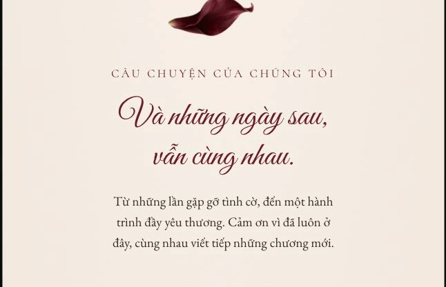 Chuyện của chúng tôi — Khách thấy ở đây. Ảnh chụp giao diện tiếng Việt.